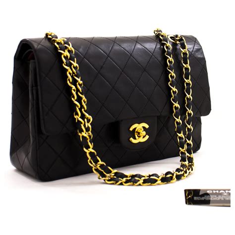 chanel medium black purse|Black Chanel purse price.